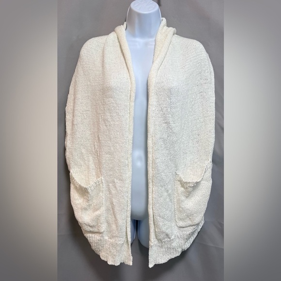 Gap Womens Off White Sleeveless Shawl Neck Open Front Cardigan Sweater Sz Med - Picture 1 of 10